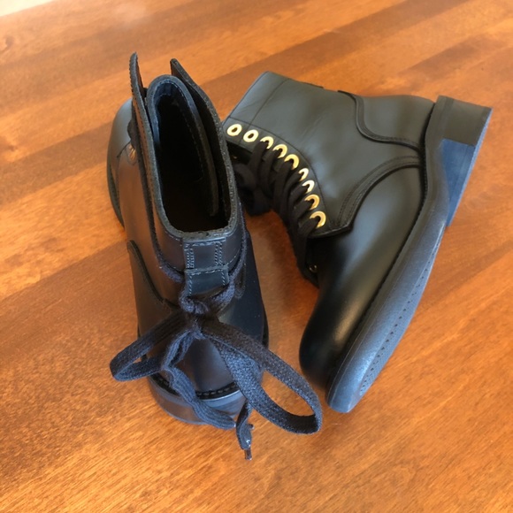 SANDRO PARIS | Lace up leather combat biker boot - Picture 8 of 12